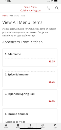 Sono Asian Cuisine - Arlington Screen 2