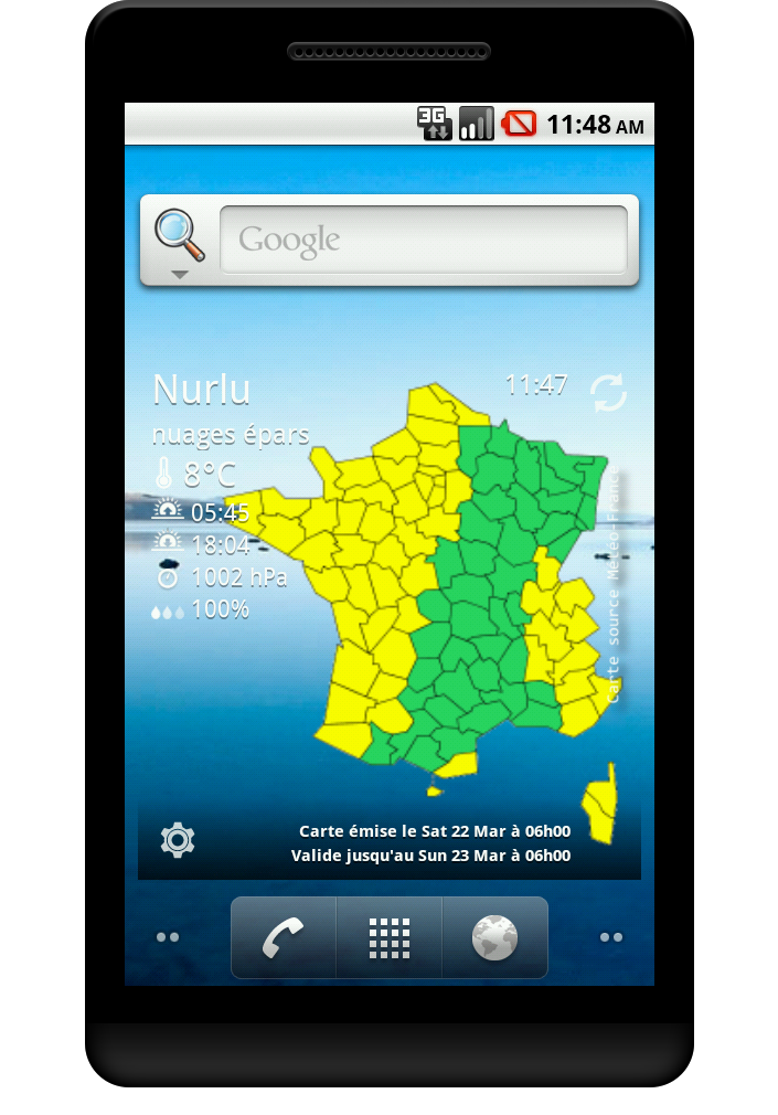 Android application Alerte Météorologique screenshort