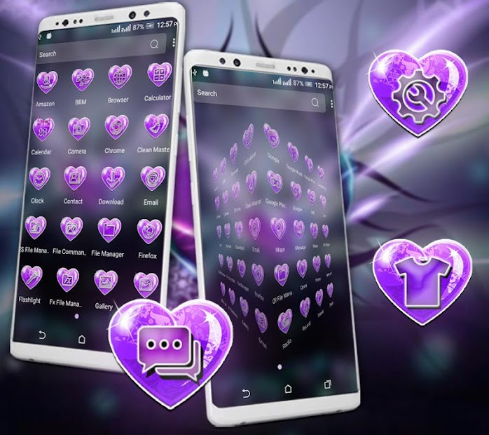 Captura de Pantalla 4 Purple Heart Launcher Theme android