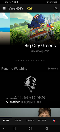 Screenshot of Vyve HDTV Service
