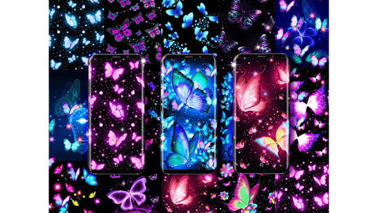 4D neon butterfly wallpapers