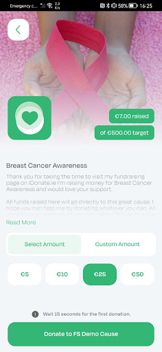 Android application iDonate Tap screenshort