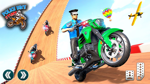 Police Bike Stunt Game Mega Ramp bicycle Racing