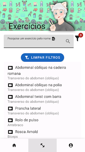 Android application Academia Pessoal screenshort