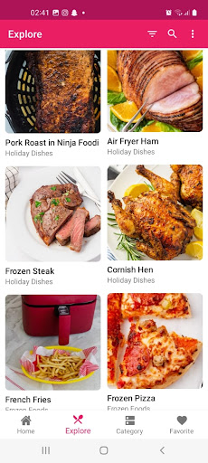 Android application Air Fryer recipes screenshort