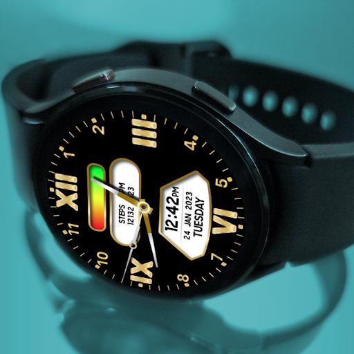 MJ075 Analog Gold Watch Face Screen 2
