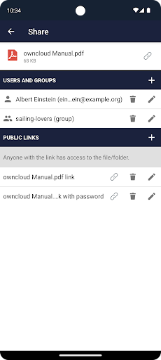 Screenshot of ownCloud