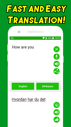 Android application English Norwegian Translator screenshort