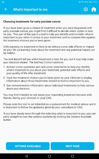 Android application Prostate Scotland Navigator screenshort