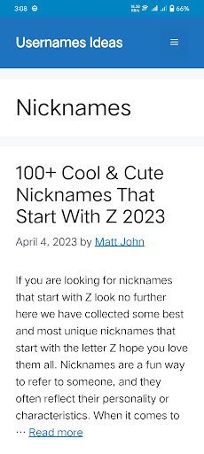 Usernames Ideas Screen 3