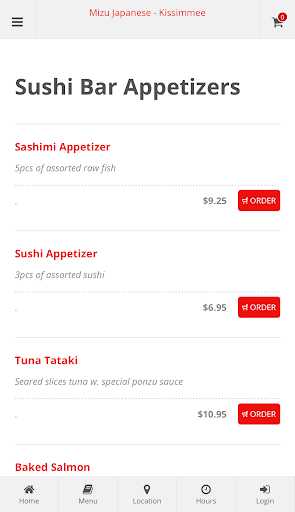 Mizu Japanese Kissimmee Order Screen 2