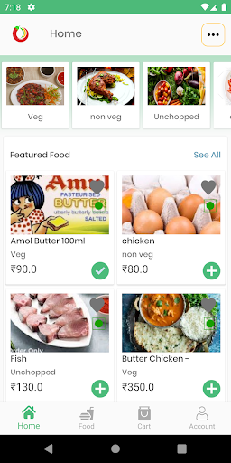 Android application Foodsy India Grocery Delivery screenshort