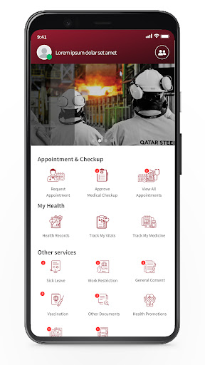 Qatar Steel Medical App Screen 3