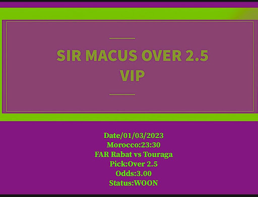 Sir macus Over 2.5 Vip