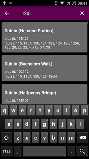 Buses Ireland Realtime Screen 2