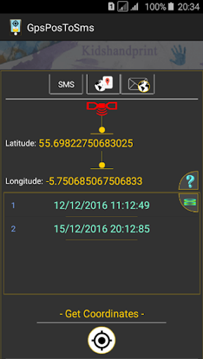 Android application GPS position to sms Pro screenshort