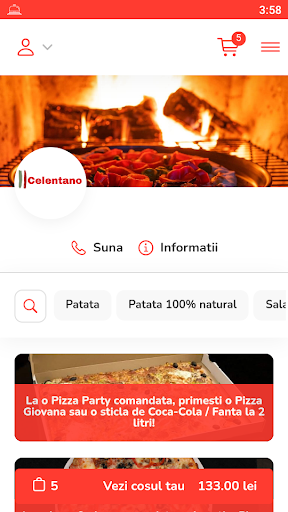 Android application Pizzeria Celentano screenshort