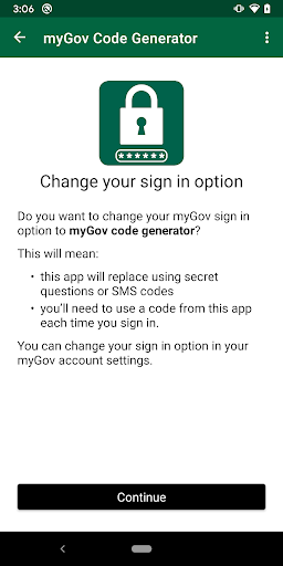 myGov Code Generator Screen 3