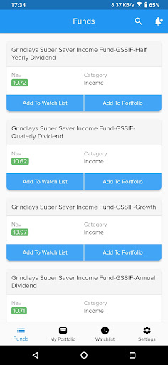 Android application MF Tracker screenshort