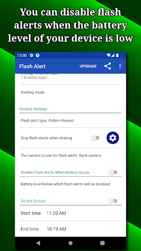 Screenshot of Flash alert