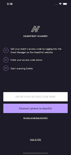 Android application Headfirst Doorlist Scanner screenshort