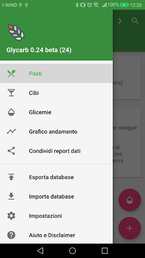 Android application Glycarb (diario diabete) screenshort