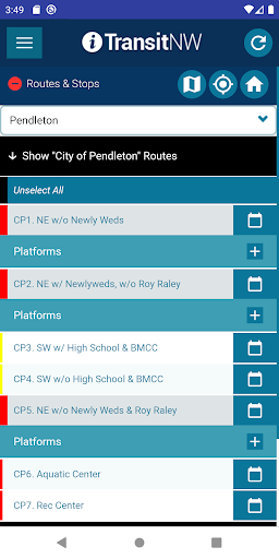 Android application Pendleton Transit screenshort