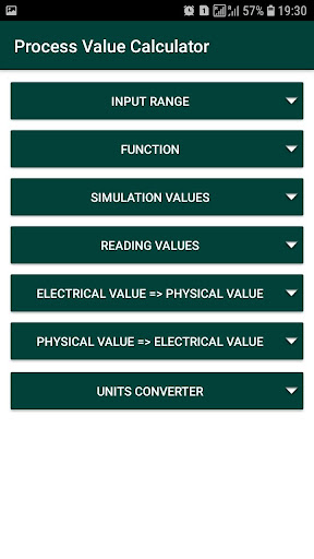 Android application Process Value Calculator screenshort