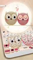 screenshot of Valentine Owls Love Keyboard Theme