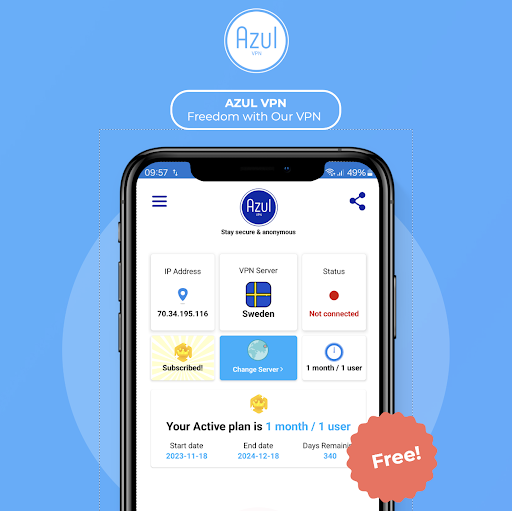 Azul VPN Screen 2