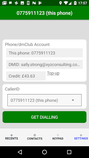 dmDialler Screen 2