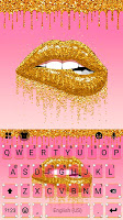 screenshot of Golden Sexy Lips Keyboard Theme