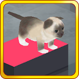 Cute landing cat icon