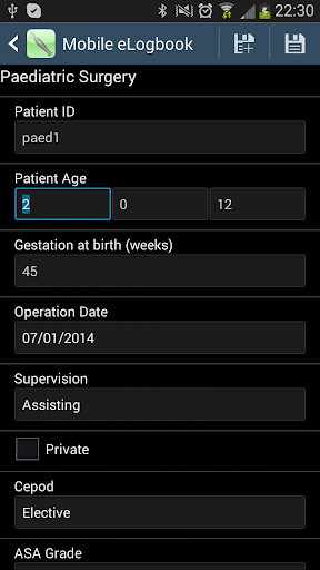 Mobile eLogbook Screen 3