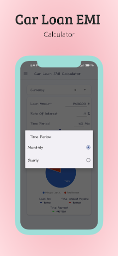 Car Loan EMI Calculator Screen 2