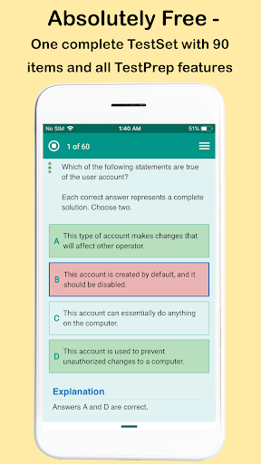 Android application uCertifyPrep Cloud Security screenshort