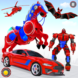 Flying Muscle Car Robot Transform Horse Robot Game 47 APK screenshots 11