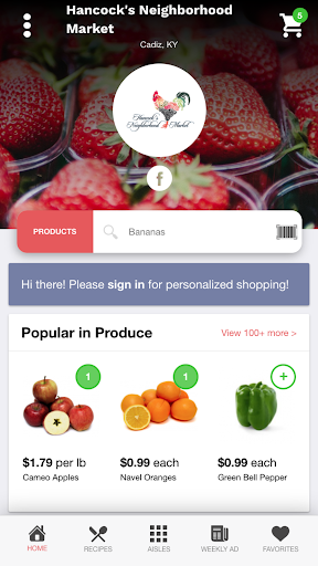 Android application Hancock's Market screenshort