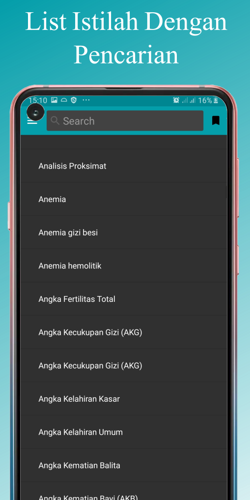 Android application Kamus Gizi Offline screenshot