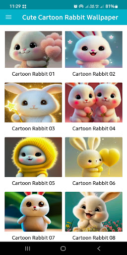 Android application Cartoon Rabbit Cute Wallpaper screenshort