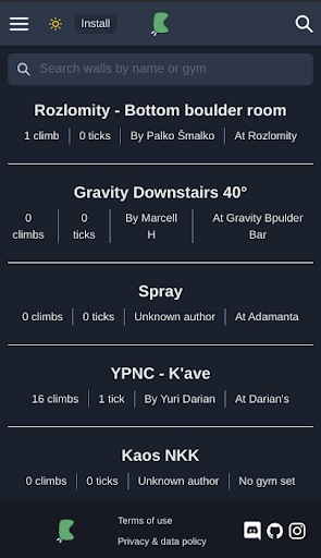 Boardclimbs Screen 2