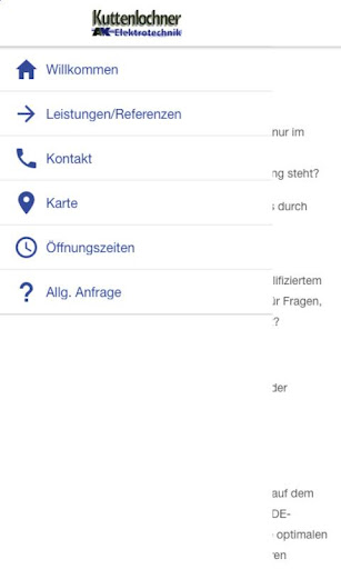 Android application Elektrotechnik Kuttenlochner screenshort
