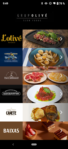 Android application Grup Olivé Slow Food screenshort