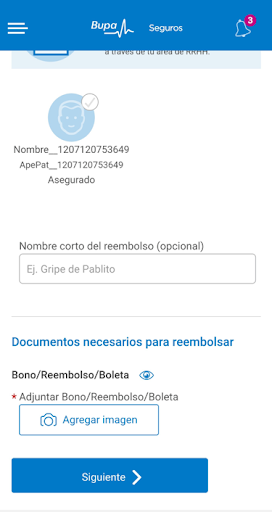 Android application Mi Bupa Seguros screenshort
