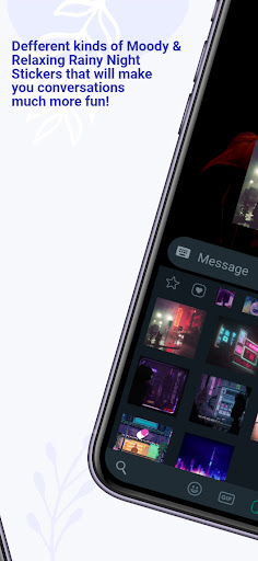 Rainy Night Animated Stickers