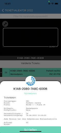 bilettix.net Ticketvalidator Screen 3