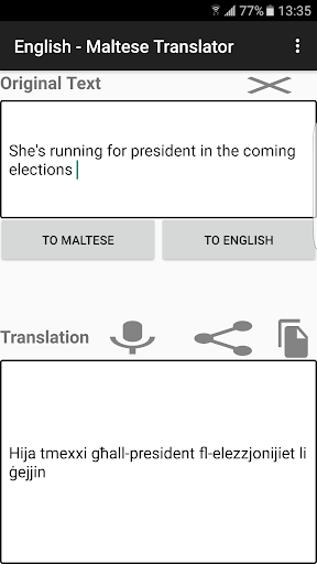 English - Maltese Translator Screen 2