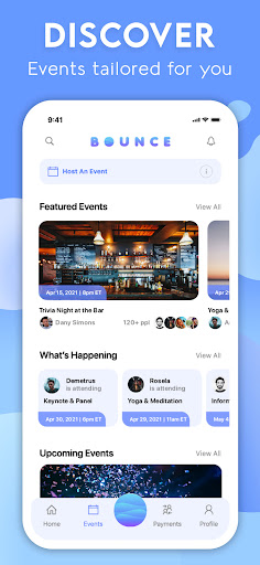 Android application Bounce: Events & Payments screenshort