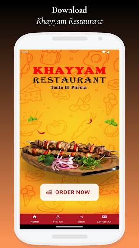 Android application Khayyam Restaurant screenshort