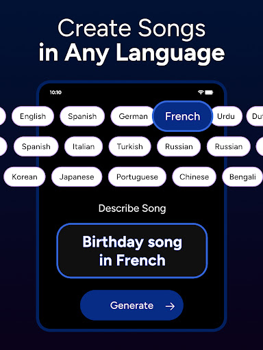Screenshot of Melodia - AI Song Generator